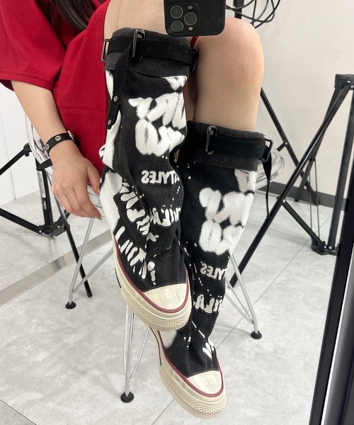 Figments（フィグメンツ）の「キャンバスブーツ（ブーツ・レディース・カーキ/ブラック・MEDIUM/SMALL）」の3枚目の写真