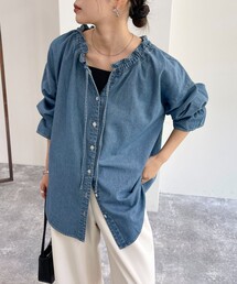 fredy emue | フリルカラーデニムブラウス(シャツ/ブラウス)