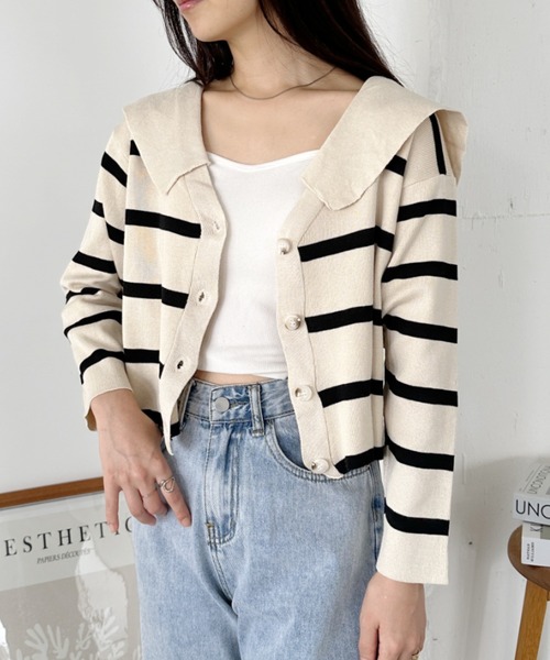 arte アイボリー カーディガン　ニット　セーター セール】 【ウォッシャブル】アセテートストレッチ カーディガン