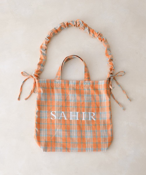 BIRTHDAY BAR（バースデイバー）の「【SAHIR サヒール】2WAY Shoulder Shirring Totebag（トートバッグ・レディース・オレンジ/イエロー・フリー）」の13枚目の写真