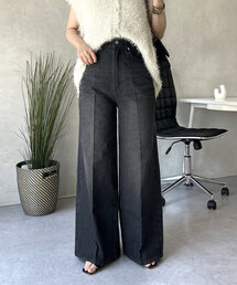 prose verse | センタープレスハイウエストワイドデニム(デニムパンツ)