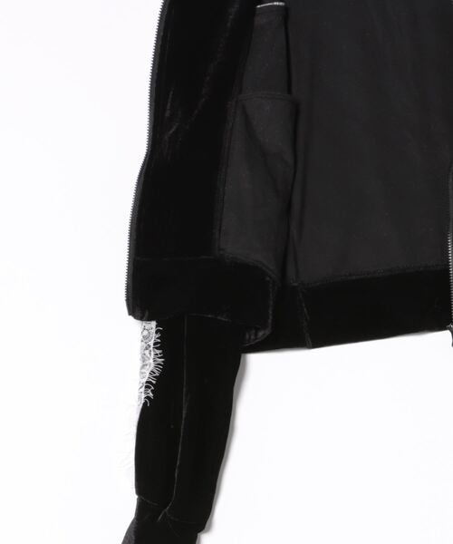 ANDGEEBEE（アンジービー）の「レースライントラックジャケット（ジャージ・レディース・グレー/ブラック・FREE）」の3枚目の写真