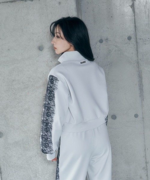 ANDGEEBEE（アンジービー）の「レースライントラックジャケット（ジャージ・レディース・グレー/ブラック・FREE）」の13枚目の写真