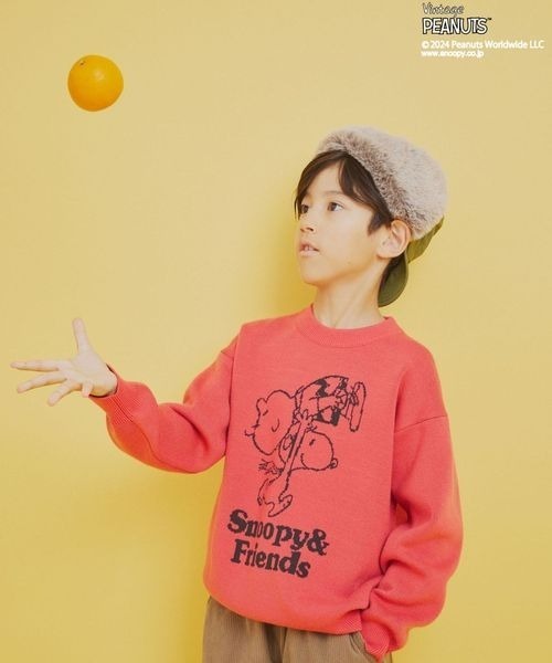PEANUTS（ピーナッツ）の「[おうちで洗える!!]【SNOOPY＆FRIENDS 】ピーナッツニット(KIDS)（ニット/セーター・キッズ・ネイビー/イエロー/グリーン/ピンク/オフホワイト/ブルー・110cm/120cm/130cm/140cm/150cm）」の6枚目の写真