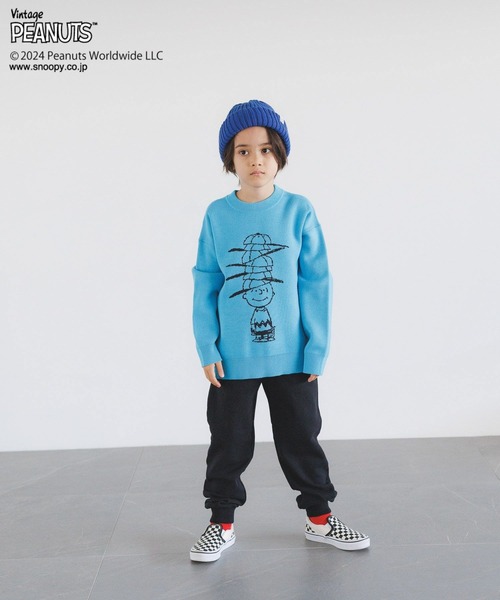 PEANUTS（ピーナッツ）の「[おうちで洗える!!]【SNOOPY＆FRIENDS 】ピーナッツニット(KIDS)（ニット/セーター・キッズ・ネイビー/イエロー/グリーン/ピンク/オフホワイト/ブルー・110cm/120cm/130cm/140cm/150cm）」の9枚目の写真