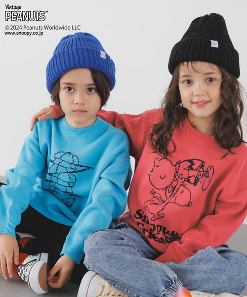 PEANUTS（ピーナッツ）の「[おうちで洗える!!]【SNOOPY＆FRIENDS 】ピーナッツニット(KIDS)（ニット/セーター・キッズ・ネイビー/イエロー/グリーン/ピンク/オフホワイト/ブルー・110cm/120cm/130cm/140cm/150cm）」の14枚目の写真