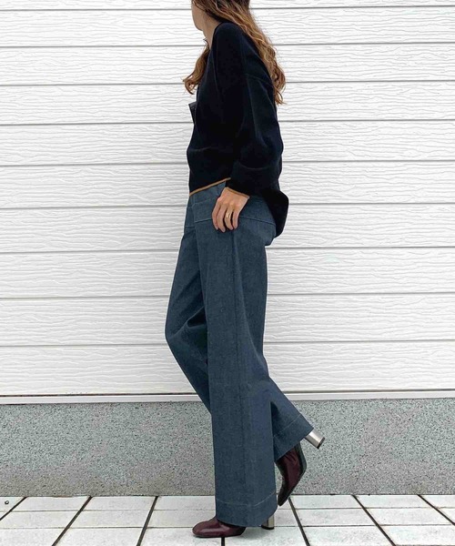 Q（キュー）の「バイカラーボーダーラインデニム（デニムパンツ・レディース・グレー・SMALL/MEDIUM/LARGE）」の10枚目の写真