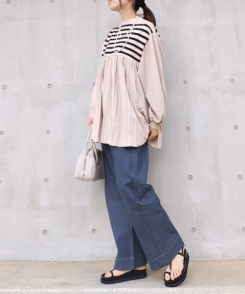 Q（キュー）の「バイカラーボーダーラインデニム（デニムパンツ・レディース・グレー・SMALL/MEDIUM/LARGE）」の14枚目の写真