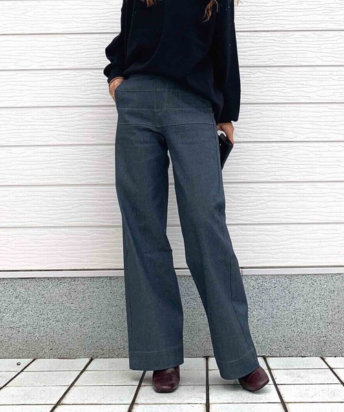 Q（キュー）の「バイカラーボーダーラインデニム（デニムパンツ・レディース・グレー・SMALL/MEDIUM/LARGE）」の18枚目の写真