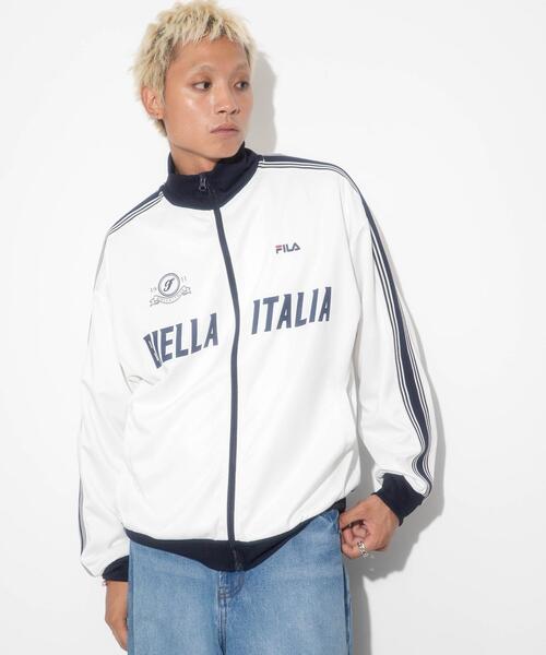 FILA（フィラ）の「∴WEGO/別注FILAライントラックジャケット（ジャージ・メンズ・ブラック/オフホワイト・LARGE/MEDIUM）」の4枚目の写真