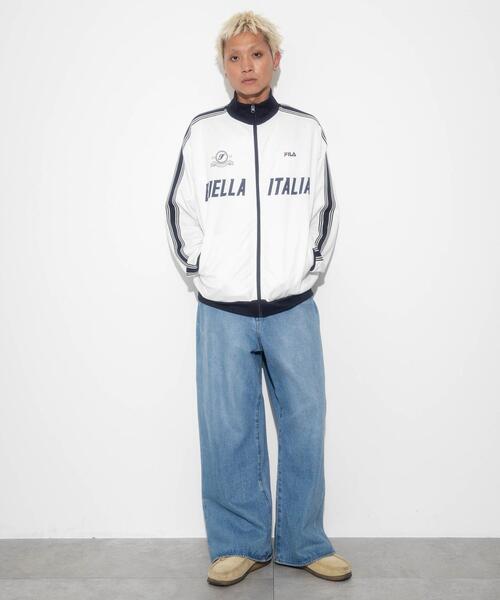 FILA（フィラ）の「∴WEGO/別注FILAライントラックジャケット（ジャージ・メンズ・ブラック/オフホワイト・LARGE/MEDIUM）」の6枚目の写真