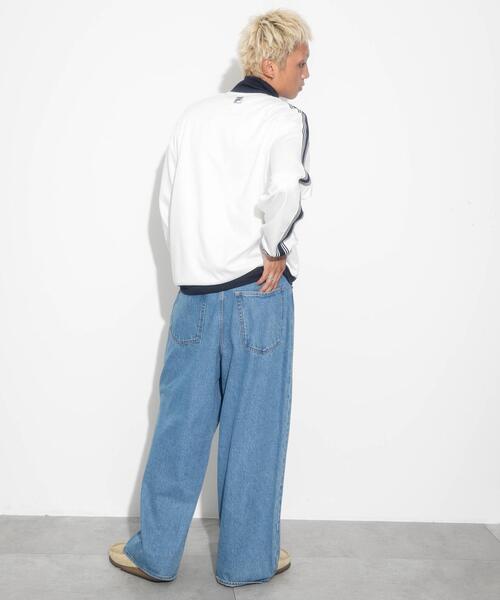 FILA（フィラ）の「∴WEGO/別注FILAライントラックジャケット（ジャージ・メンズ・ブラック/オフホワイト・LARGE/MEDIUM）」の7枚目の写真