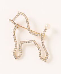 ADER(Af)CRYSTAL toy poodle brooch(u[`/RT[W)