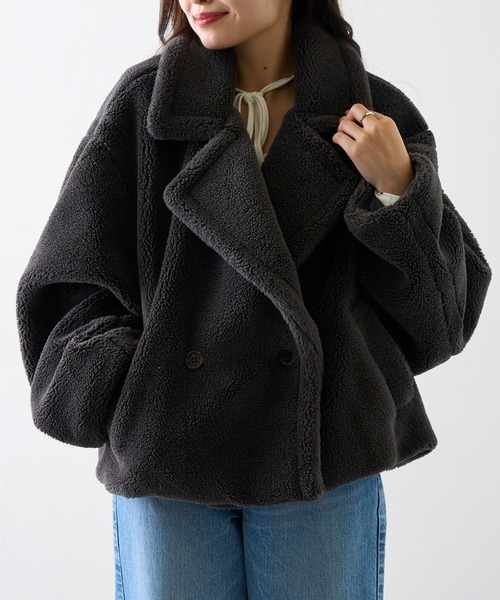 ジャケット・アウター T セール】【MAGASIN DE MODE Chou Chou】テディボア ショートジャケット
