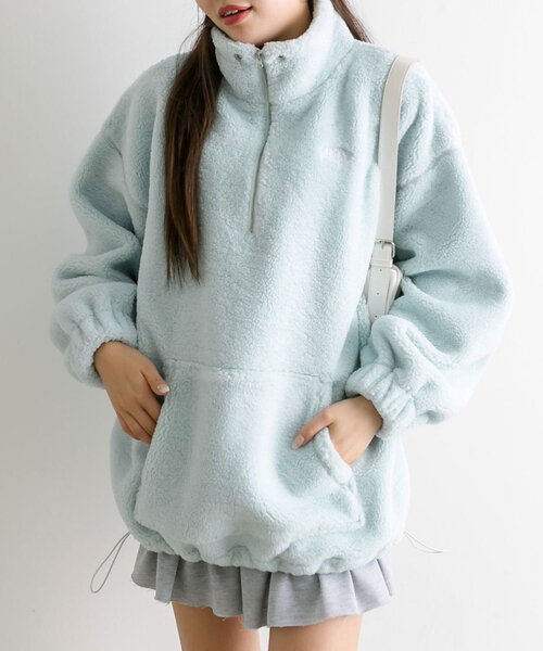 OLIVE des OLIVE（オリーブデオリーブ）の「ボアチュニック（Tシャツ/カットソー・レディース・ネイビー/ベージュ/サックスブルー/オフホワイト・FREE）」の9枚目の写真