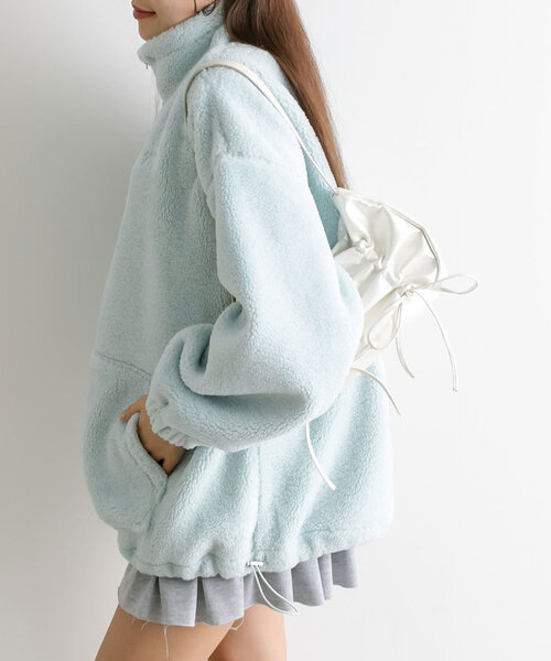 OLIVE des OLIVE（オリーブデオリーブ）の「ボアチュニック（Tシャツ/カットソー・レディース・ネイビー/ベージュ/サックスブルー/オフホワイト・FREE）」の12枚目の写真