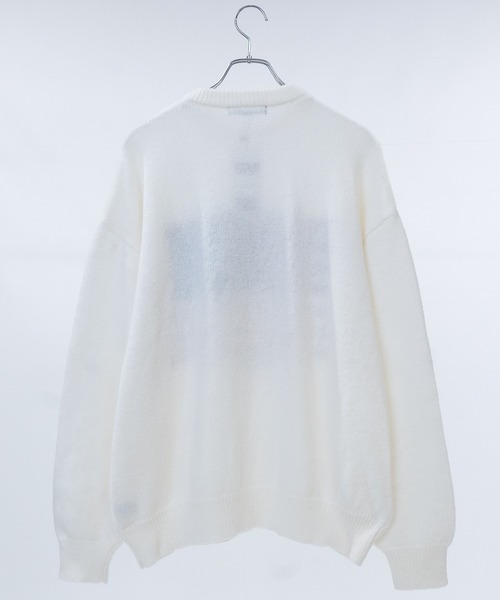 JOHN'S CLOSET（ジョンズクローゼット）の「【13】モヘアライク フラッグロゴ ジャガード クルーネックニット（ニット/セーター・メンズ・ブラック系その他/オフホワイト/グレー系その他/ブラック/イエロー/ネイビー/ライトグレー系/ブルー/グレー系・LARGE/MEDIUM）」の10枚目の写真