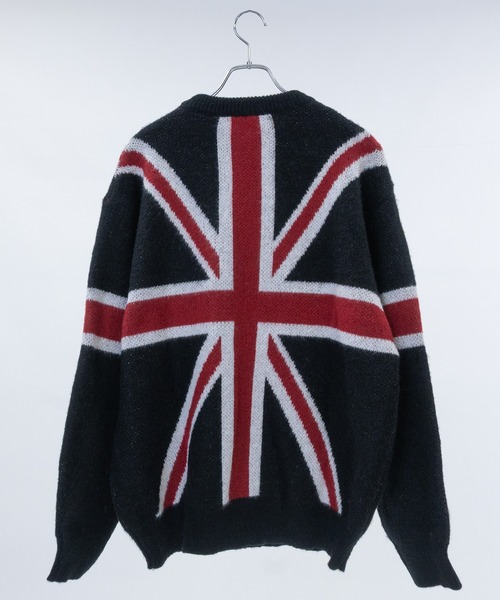 JOHN'S CLOSET（ジョンズクローゼット）の「【13】モヘアライク フラッグロゴ ジャガード クルーネックニット（ニット/セーター・メンズ・ブラック系その他/オフホワイト/グレー系その他/ブラック/イエロー/ネイビー/ライトグレー系/ブルー/グレー系・LARGE/MEDIUM）」の14枚目の写真