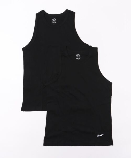 NUMBER (N)INE（ナンバーナイン）の「【FRUIT OF THE LOOM】×NUMBER(N)INE 裾ロゴ 刺繍 タンクトップ 2枚セット（タンクトップ・メンズ・ホワイト/ブラック/グレー・M/L/XL）」の2枚目の写真