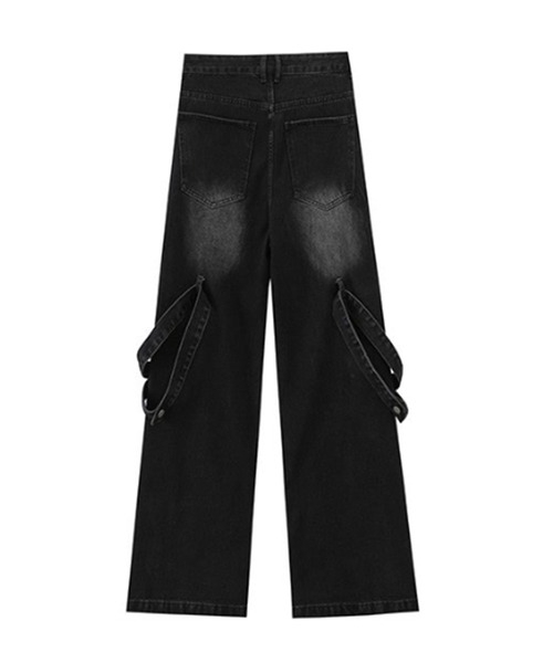 tinkerend（ティンカーエンド）の「【ユニセックス】Vintage Belt Denim Pants / ベルトビンテージデニムパンツ（デニムパンツ・メンズ・ブラック/ブルー・XL/L/M）」の3枚目の写真