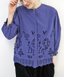 ハウピア　８分丈　刺繍ブラウス うさぎ刺繍ブラウス br47-8 – Q'e