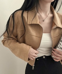 レディースのジャケット/アウター（ベージュ系・ショート丈  