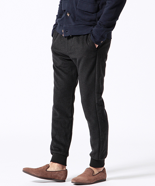 BEAMS(ビームス)の「BEAMS / ウール混 リブイージーパンツ(その他パンツ・メンズ・ライトグレー/ブラック・MEDIUM/LARGE/SMALL/X-LARGE)」の1枚目の写真