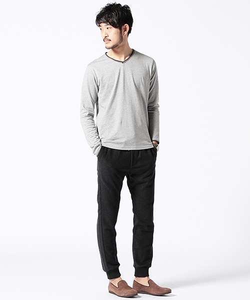 BEAMS(ビームス)の「BEAMS / ウール混 リブイージーパンツ(その他パンツ・メンズ・ライトグレー/ブラック・MEDIUM/LARGE/SMALL/X-LARGE)」の14枚目の写真