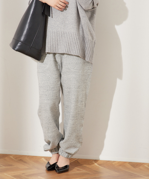 journal standard L'essage（ジャーナルスタンダードレサージュ）の「ストレッチウラケイージーパンツ（スウェットパンツ・レディース・ライトグレー/ホワイト・FREE）」の3枚目の写真
