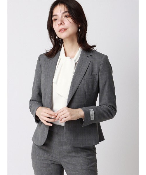 SUIT SQUARE(スーツスクエア)の「ボウタイブラウス 9分袖 ウォッシャブル ソフトジョーゼット アシンメトリーラッフル(シャツ/ブラウス・レディース・ベージュ/ホワイト/ブラウン/ブルー・38(9号)/40(11号))」の7枚目の写真