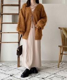 【apres jour clair】ネックデザインリブワンピース【ZOZOTOWN限定アイテム】