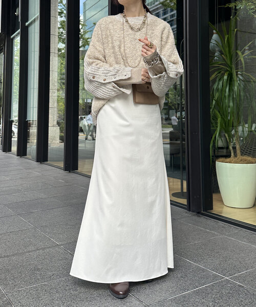 DouDou(ドゥドゥ)の「【WEB限定】リングヤーンクルーネックプルオーバー(ニット/セーター・レディース・アイボリー/チャコールグレー/オレンジ・FREE)」の5枚目の写真