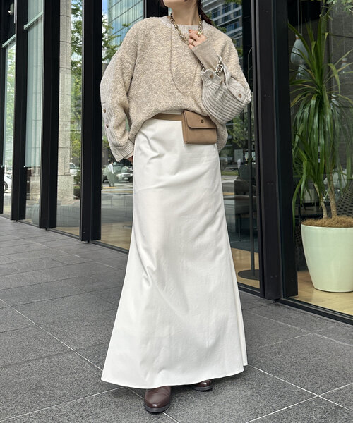 DouDou(ドゥドゥ)の「【WEB限定】リングヤーンクルーネックプルオーバー(ニット/セーター・レディース・アイボリー/チャコールグレー/オレンジ・FREE)」の6枚目の写真