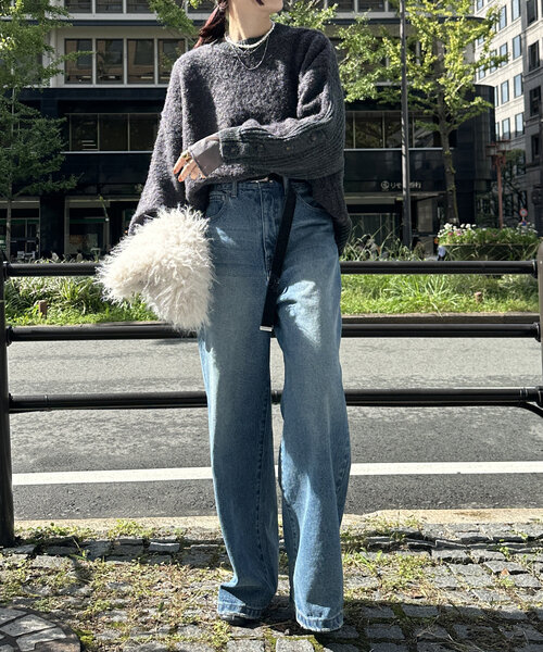 DouDou(ドゥドゥ)の「【WEB限定】リングヤーンクルーネックプルオーバー(ニット/セーター・レディース・アイボリー/チャコールグレー/オレンジ・FREE)」の16枚目の写真