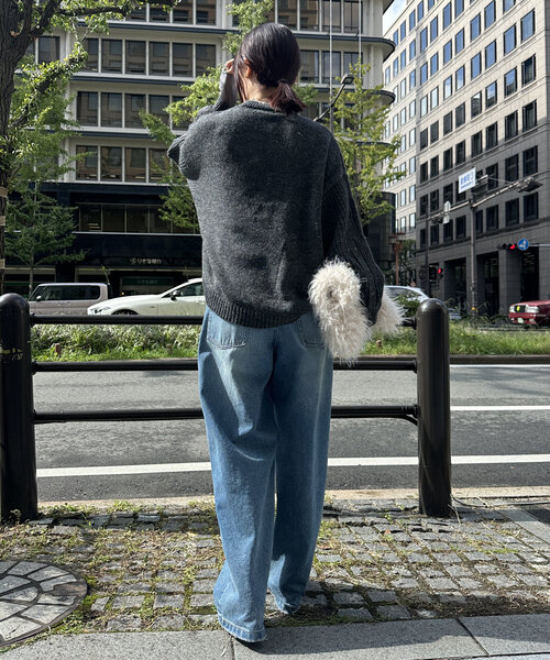 DouDou(ドゥドゥ)の「【WEB限定】リングヤーンクルーネックプルオーバー(ニット/セーター・レディース・アイボリー/チャコールグレー/オレンジ・FREE)」の17枚目の写真