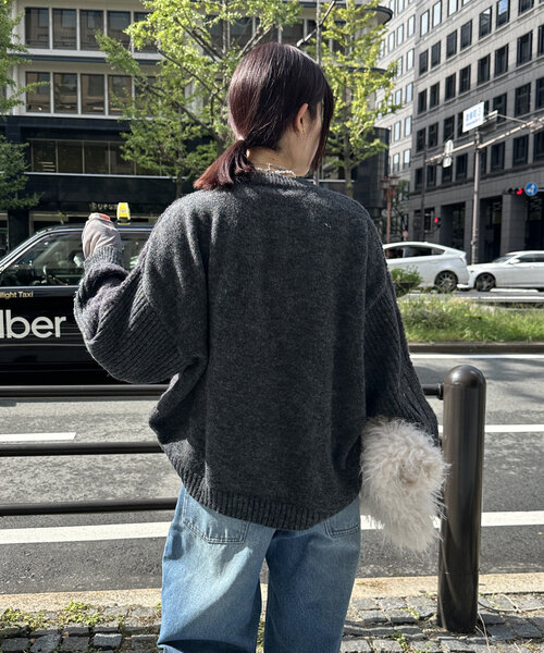 DouDou(ドゥドゥ)の「【WEB限定】リングヤーンクルーネックプルオーバー(ニット/セーター・レディース・アイボリー/チャコールグレー/オレンジ・FREE)」の22枚目の写真