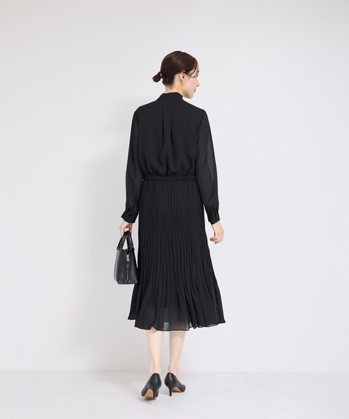 ジョーゼットシフォンプリーツワンピース【セレモニー対応】（ワンピース）｜ROPE'（ロペ）