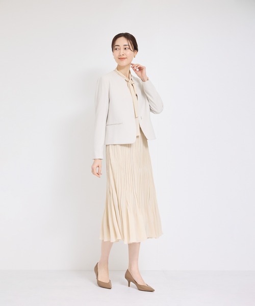 ジョーゼットシフォンプリーツワンピース【セレモニー対応】（ワンピース）｜ROPE'（ロペ）