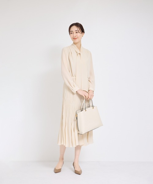 ジョーゼットシフォンプリーツワンピース【セレモニー対応】（ワンピース）｜ROPE'（ロペ）