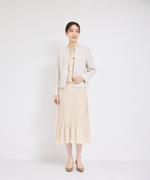 ジョーゼットシフォンプリーツワンピース【セレモニー対応】（ワンピース）｜ROPE'（ロペ）