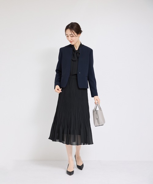 ジョーゼットシフォンプリーツワンピース【セレモニー対応】（ワンピース）｜ROPE'（ロペ）