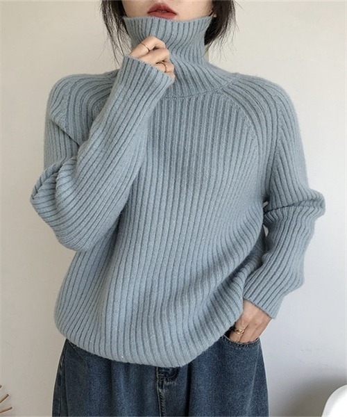 ANGEL BLUE タートルネック ニット セーター 白 L 交わし (160) 