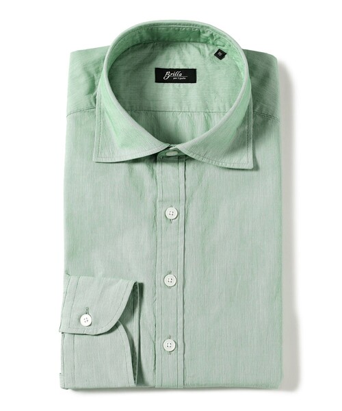 BRILLA per il gusto（ブリッラペルイルグースト）の「コットン マイクロストライプ プルオーバー シャツ（シャツ/ブラウス・メンズ・ネイビー/グリーン系その他3・L/XS/XL/S/M）」の3枚目の写真