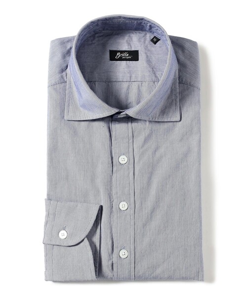 BRILLA per il gusto（ブリッラペルイルグースト）の「コットン マイクロストライプ プルオーバー シャツ（シャツ/ブラウス・メンズ・ネイビー/グリーン系その他3・L/XS/XL/S/M）」の6枚目の写真