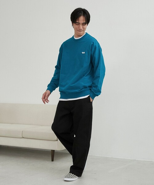 PENNEYS（ぺニーズ）の「Penneys（ぺニーズ）別注クリアコットンクルーネックスウェット（スウェット・メンズ・ターコイズブルー/ライム/ネイビー/ホワイト/ライトグレー・M/L/XL）」の16枚目の写真