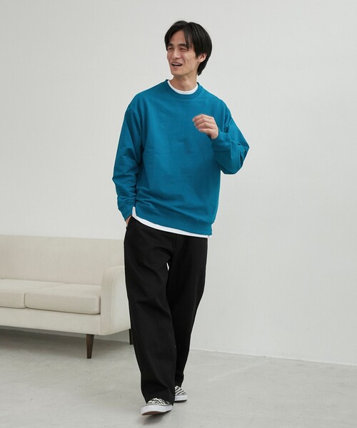 PENNEYS（ぺニーズ）の「Penneys（ぺニーズ）別注クリアコットンクルーネックスウェット（スウェット・メンズ・ターコイズブルー/ライム/ネイビー/ホワイト/ライトグレー・M/L/XL）」の18枚目の写真