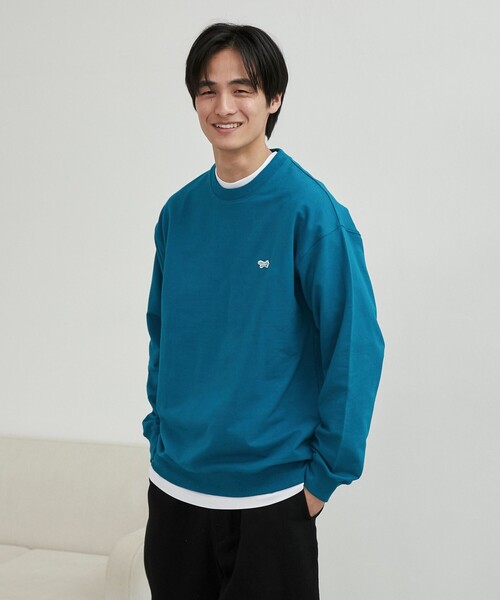 PENNEYS（ぺニーズ）の「Penneys（ぺニーズ）別注クリアコットンクルーネックスウェット（スウェット・メンズ・ターコイズブルー/ライム/ネイビー/ホワイト/ライトグレー・M/L/XL）」の19枚目の写真