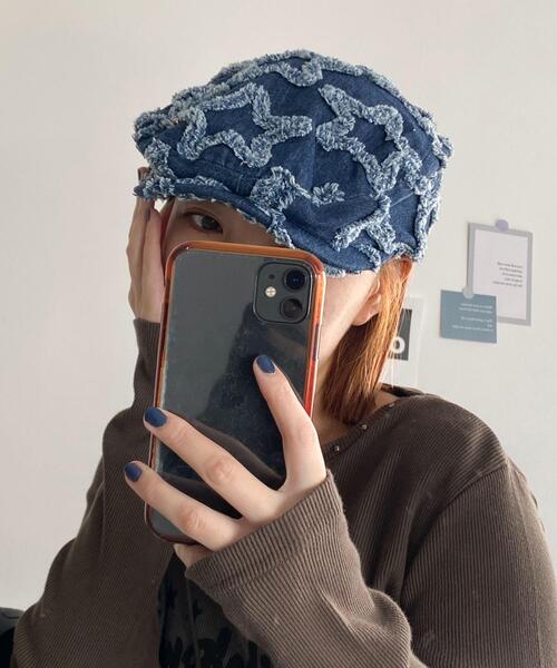 WEGO（ウィゴー）の「WEGO/スターフリンジハンチング（ハンチング/ベレー帽・レディース・インディゴブルー/ダークインディゴブルー・FREE）」の2枚目の写真