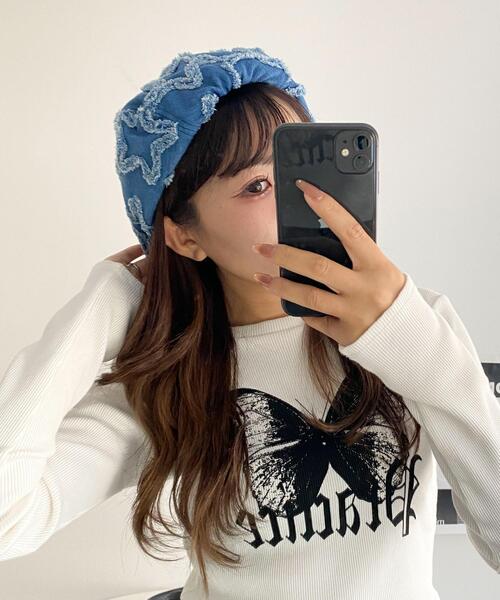 WEGO（ウィゴー）の「WEGO/スターフリンジハンチング（ハンチング/ベレー帽・レディース・インディゴブルー/ダークインディゴブルー・FREE）」の4枚目の写真