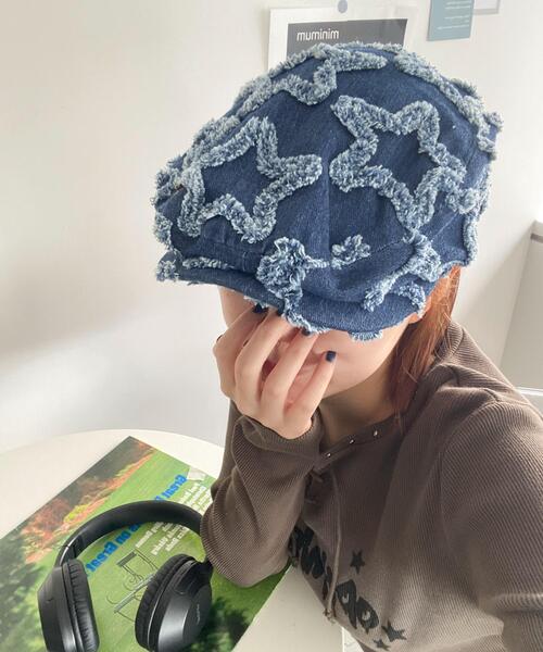 WEGO（ウィゴー）の「WEGO/スターフリンジハンチング（ハンチング/ベレー帽・レディース・インディゴブルー/ダークインディゴブルー・FREE）」の5枚目の写真